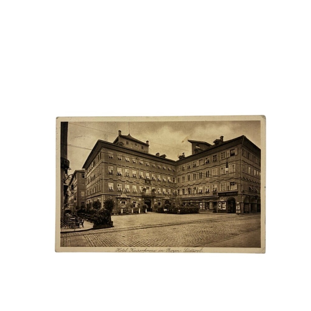 1908 RPPC Postcard Hotel Kaiserkrone Bozen Italy Austro-Hungarian Stamp Postmark